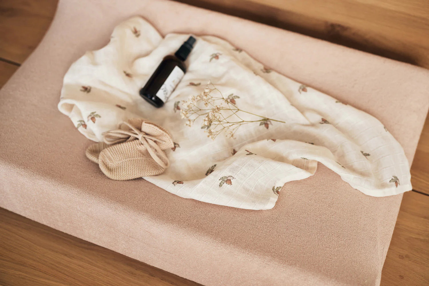 Wickelauflagenbezug Frottee 50x70cm Wild Rose/Ivory - 2 Stück
