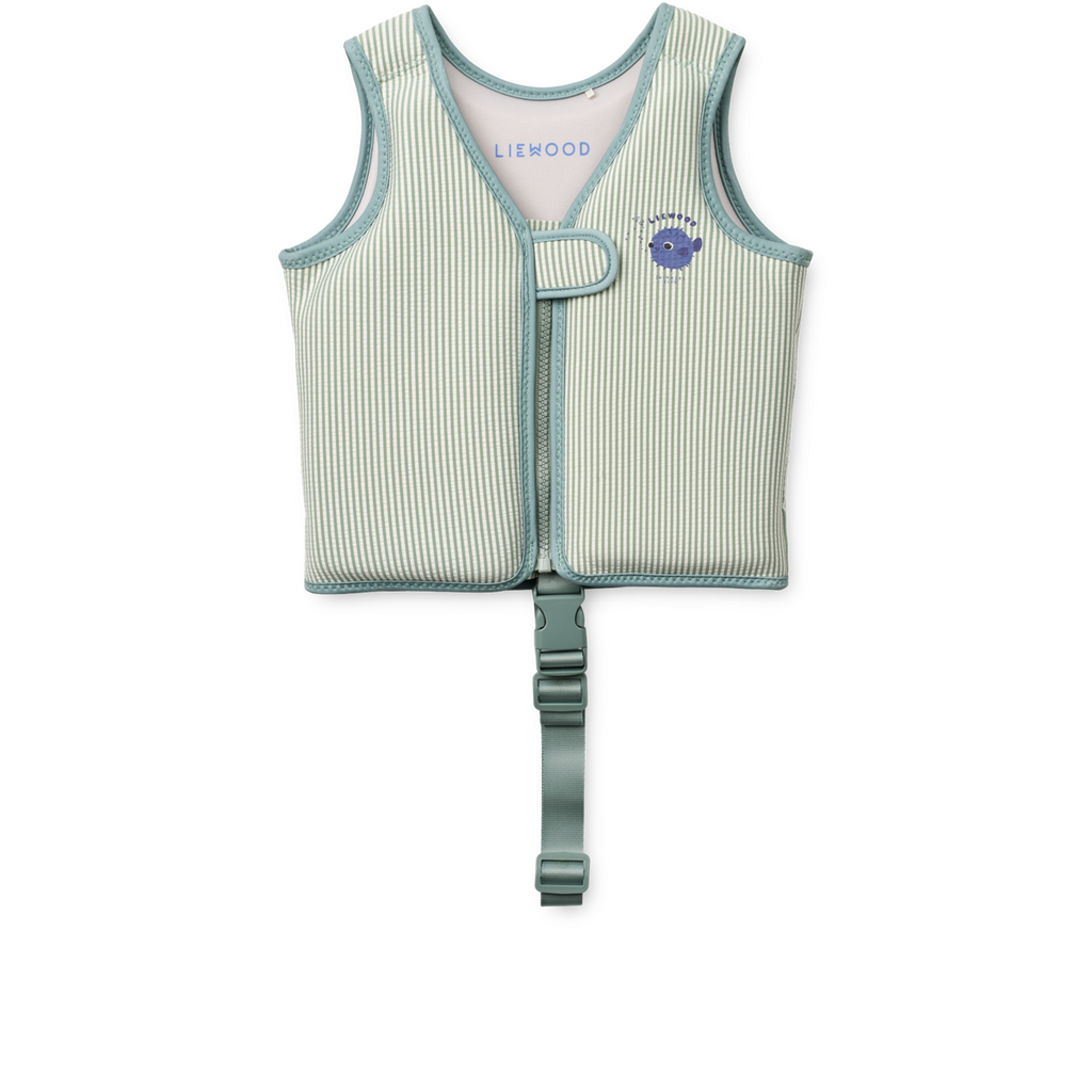Dove Seersucker Swim Vest