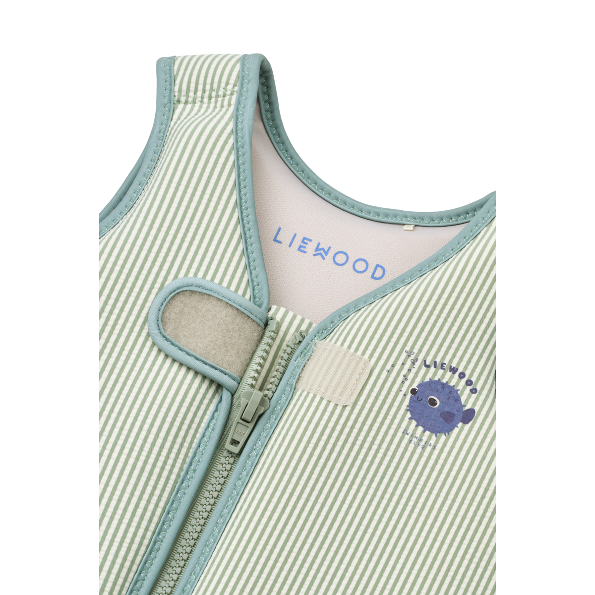 Dove Seersucker Swim Vest