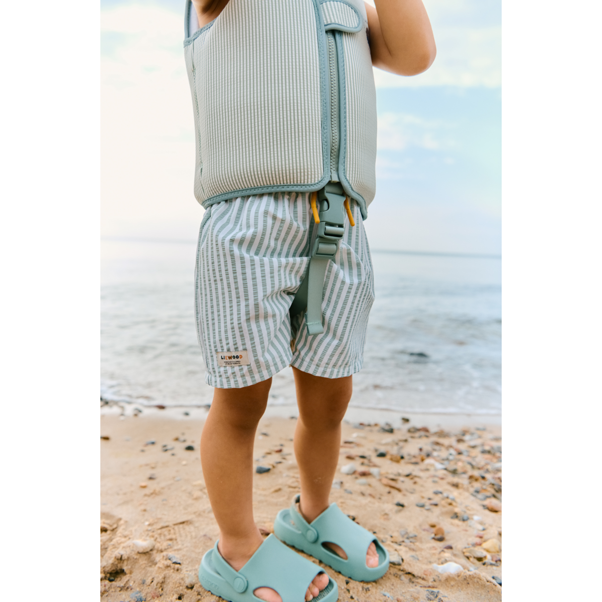 Dove Seersucker Swim Vest