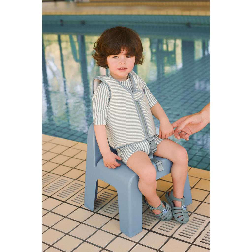 Dove Seersucker Swim Vest