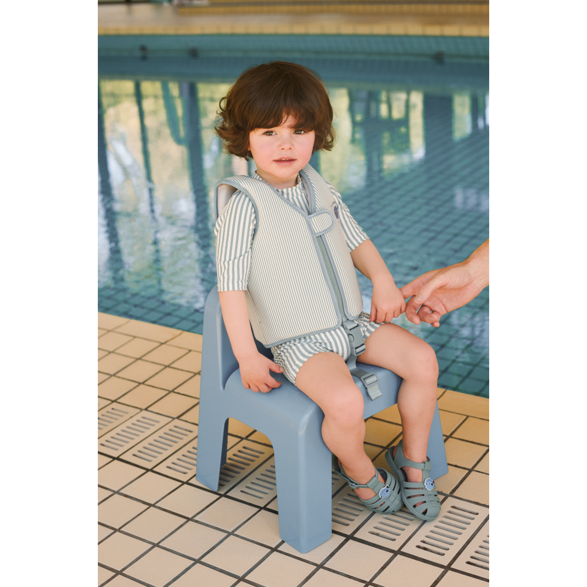 Dove Seersucker Swim Vest