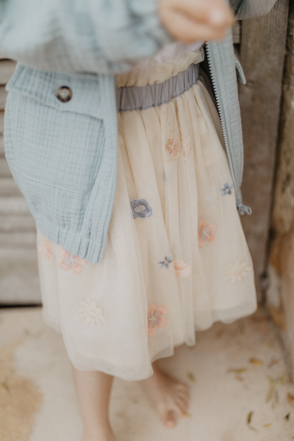 Tulle Skirt with flower application