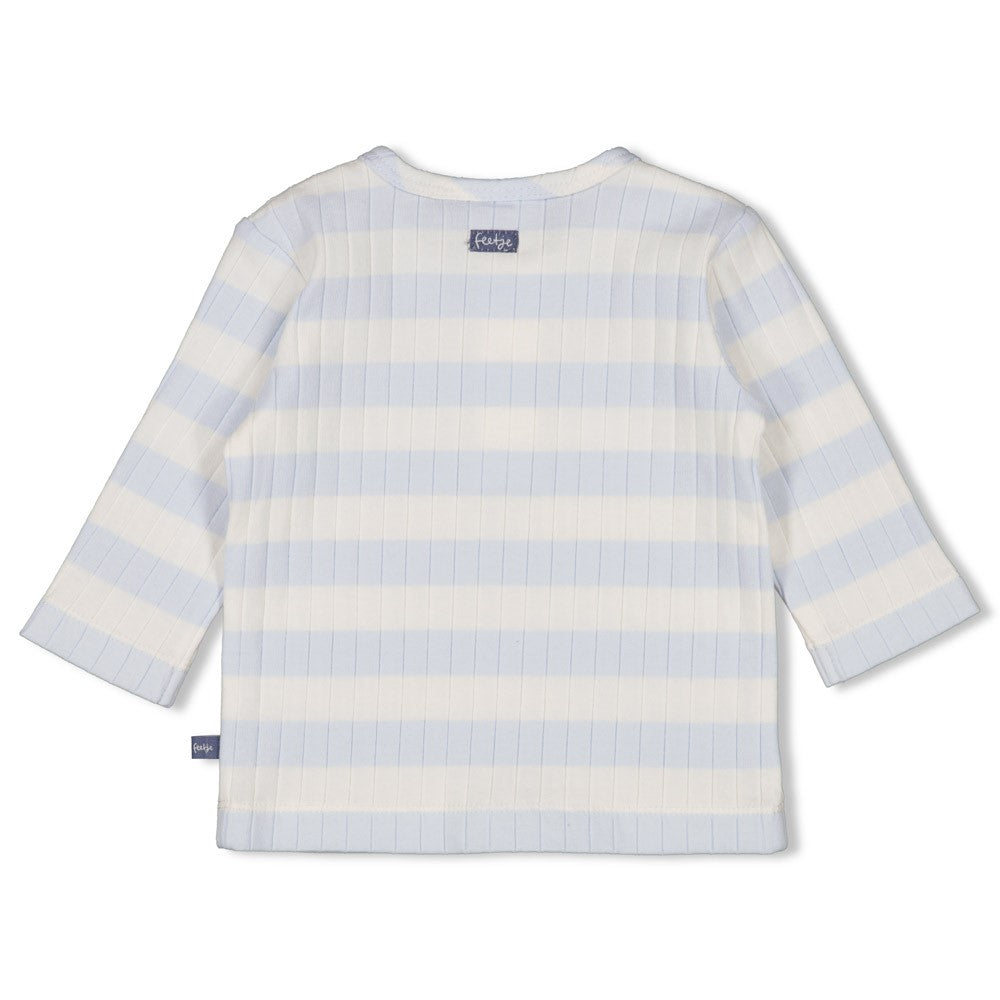 Longsleeve rib met streep - Blue Ocean