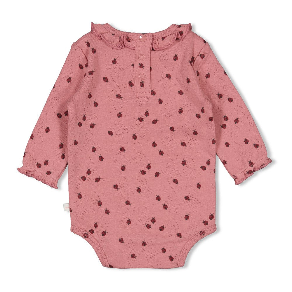 Romper ajour rib AOP - Ladybug