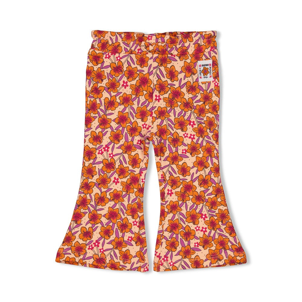 Flare broek AOP - Love Peace Aloha