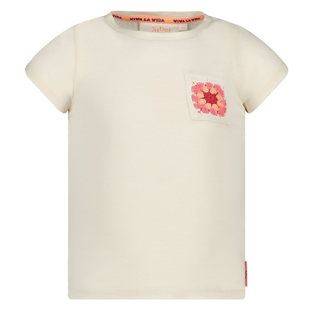 T-shirt met crochet zakje - Salsa Sunset