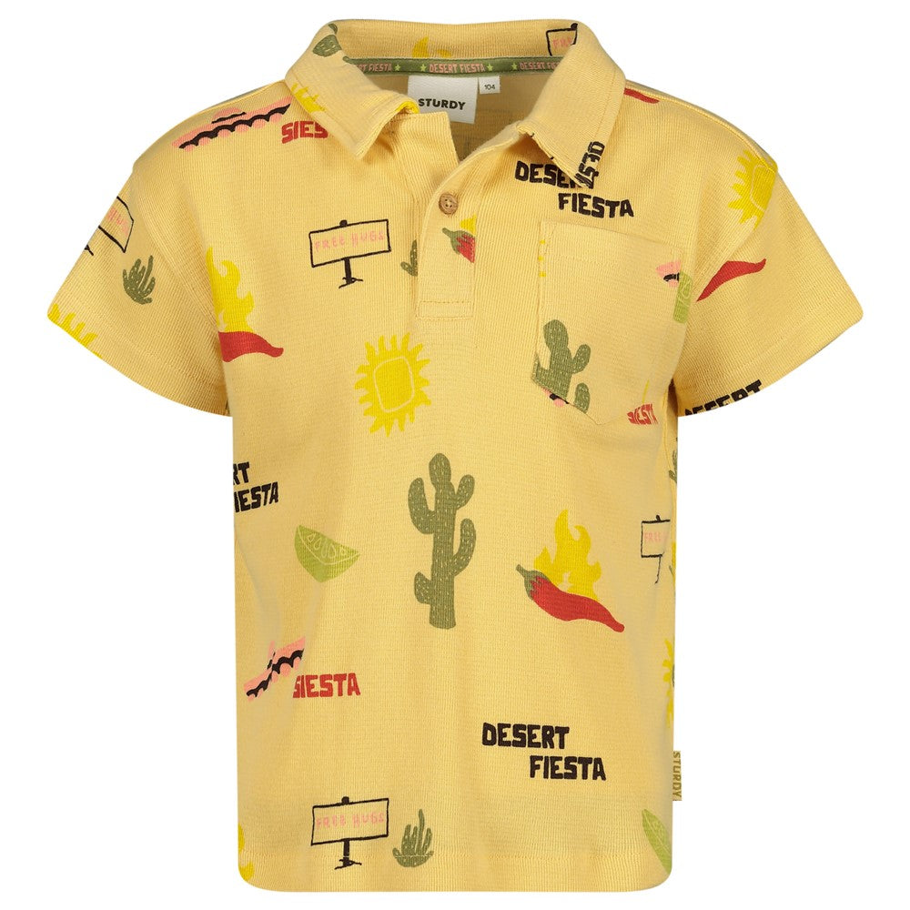 Polo AOP wafelstructuur - Desert Fiesta