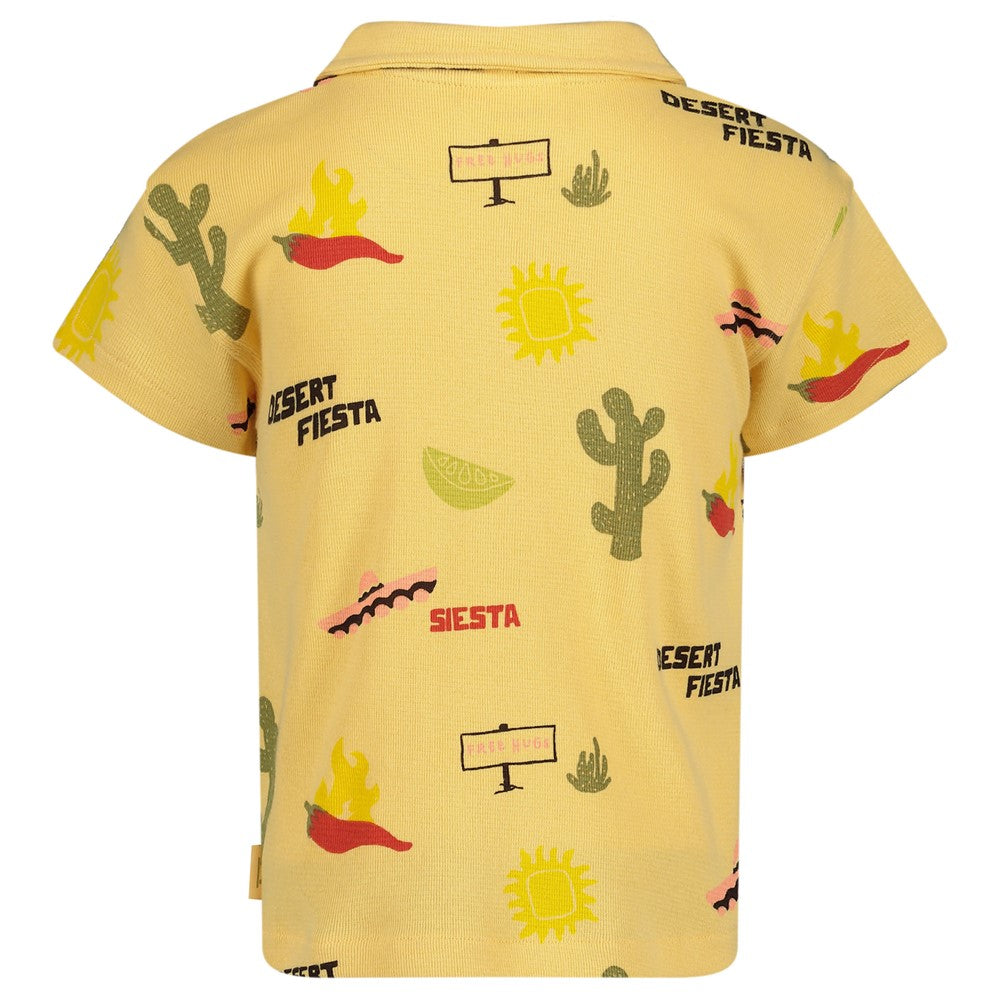 Polo AOP wafelstructuur - Desert Fiesta