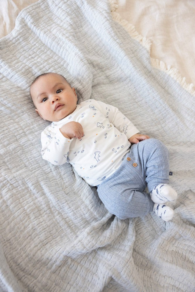 Broek rib - Blue Ocean