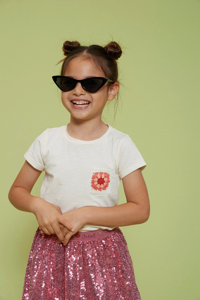 T-shirt met crochet zakje - Salsa Sunset