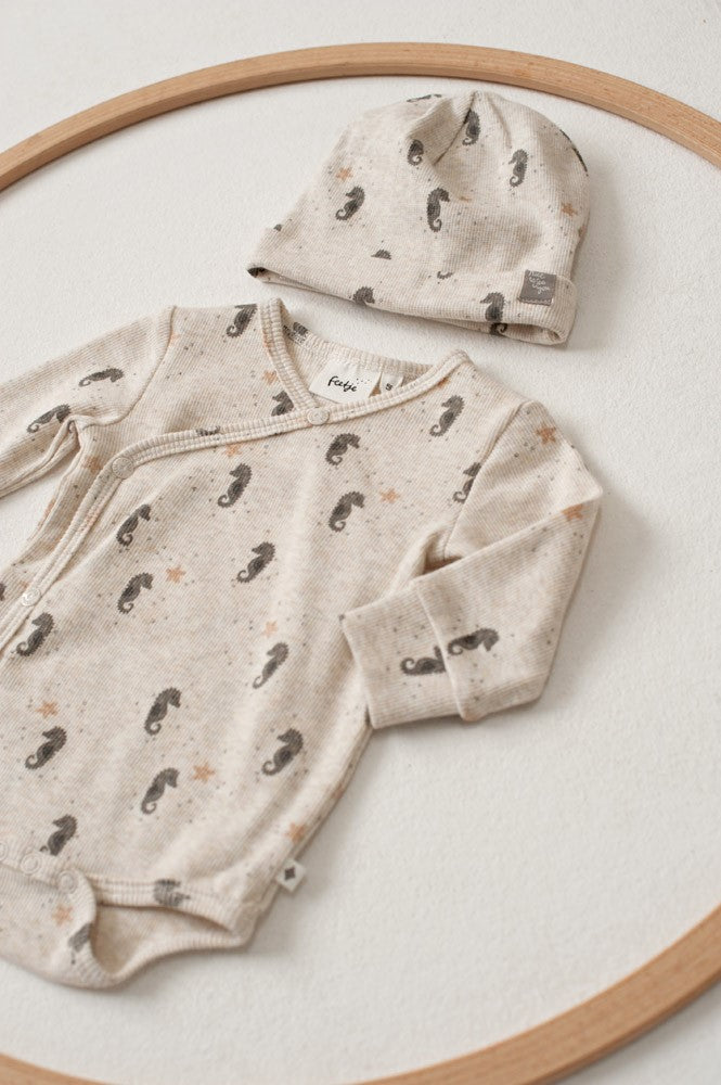Wikkelromper rib AOP - Sea Sweeties